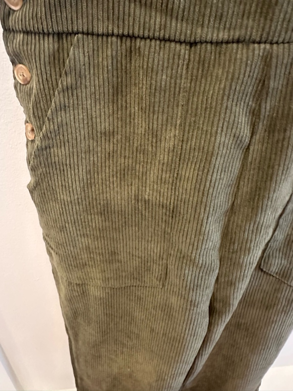 CUPSHE Olive Green Corduroy Overalls Jumpsuit - Women's XS - Picture 5 of 8